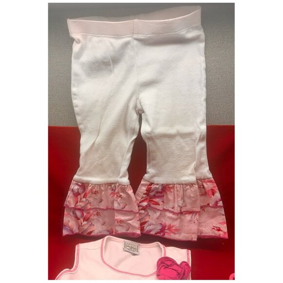 Ann Loren Flowered Strap Sleeveless Dress/Pants Outfit Child Girl's Size 4/5T - Picture 4 of 7